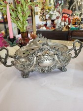 Godinger Art Nouveau Silver Co Silver Plate Ornate Jardinière with Liner Basket picture
