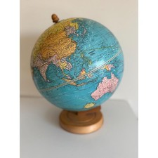 Antique George F. Cram Globe 1930s Pre-WWII World Globe, Orig Gimbels price tag picture