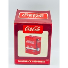 Vintage 1995 Coca-Cola Toothpick Dispenser Vending Machine Red Ice Cold with Box picture