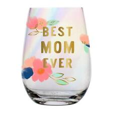 Wine Glass Best Mom Ever Floral Size 3.5in x 5in H / 20 oz Pack of 6 picture