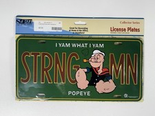 Vintage 2002 Popeye STRNG MN Strong Man Novelty License Plate Sign New READ picture