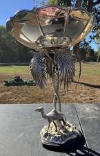 Silver Plated Palm Tree And Camel Epergne Table Center Piece ~20” Tall picture