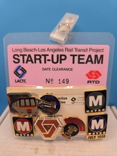 Vintage LA METRO RAIL MTA Set 7 Lapel Pins Start-Up Team ID USED Item M-Start picture