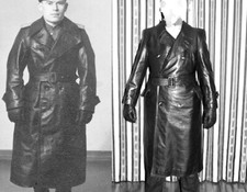 Leather Coat Soviet Army Officer Military USSR ССР WW2 Soviet WW2 NKVD USSR picture