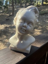 exquisitely crafted Carrara Marble Cherub Bust sculpture baby figurine picture