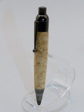 Chrome finish 5.6mm Sketch Pencil. Hand made with Stabilized Box Elder Burl.#149 picture