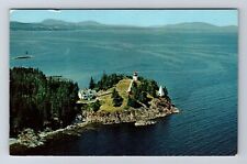 Camden Hills ME-Maine, Aerial Lighthouse, Antique, Vintage c1960 Postcard picture