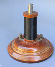 Antique Physics Lab Electromagnet Coil Iron Core Wood Base Vintage Old Science picture
