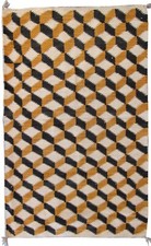 Antique Navajo Rug Flatwoven Geometric Optical Illusion Handwoven 2x3 Tapestry picture