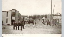 DOWNTOWN MAIN STREET stoy, il c1910 postcard illinois crawford county saloon picture