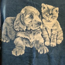 Canon Ibena Throw Blanket Kitten Cat Dog Puppy 74x54 Warm Cozy Vintage  picture