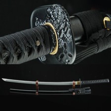 Handmade Authentic Damascus Steel Japanese Katana Black Classic Samurai Swords picture