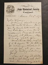1874 Lyman C. Draper ALS to Benson J. Lossing – Sabin, Butterfield, Fort Sumter picture