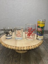 Western Cowboy Novelty Shot Glasses Colored Base Country Horse Ole Miss Lone Sta picture