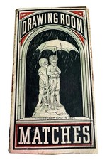 1870'S BARBER MATCH CO. DRAWING ROOM MATCHES MATCH BOX AKRON OHIO ANTIQUE picture