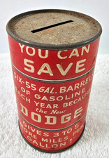VTG 1930s Dodge Gas Savings Oil Drum Bank Chrysler Corp Detroit Dealership Promo picture
