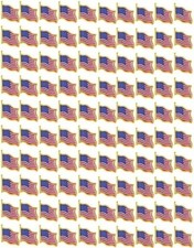 LOT OF 100 AMERICAN FLAG LAPEL PINS 0.75