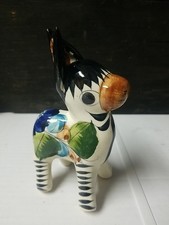 Tonala Mexican Folk Art Pottery Donkey Burro Floral Figurine 5.5” picture