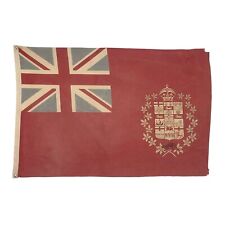 Antique Cotton Canada Red Ensign Flag Cloth Canadian Union Jack Beaver Vintage picture