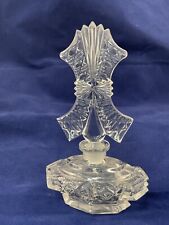 Vintage clear glass czech perfume bottle with stopper picture