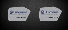 Husqvarna 346XPG Carburetor Heating Silver Label Chain Saw Sticker 1 Pair P1022 picture