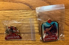 2026 D23 Expo Disney Lorcana Mickey Mouse Tailor & Tigger Promo Pins - NIB picture