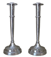 GODINGER Candle Stick Holders Set of 2 Art Hammered Candlesticks Silverplate picture