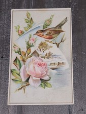 Vintage Victorian Trade Advertising Card MOKASKA COFFEE Flowers Bird House picture