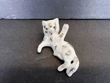 Vintage Japanese asian  Porcelain Kutani Playing Cat kitty  kitten Figurine  picture