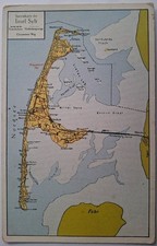 Special map of the island of Sylt, topography postcard, 1935 picture