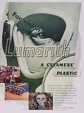 1943 Lumarith Celanese Plastic Fortune WW2 Print Ad Q3 Goggles Gas Mask Aircraft picture