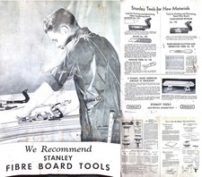 Orig. Promotional Booklet for Stanley Fibre Board Planes & Tools - mjdtoolparts picture