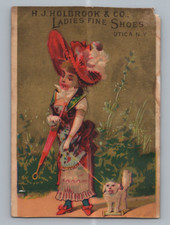 H. J. Holbrook Co Shoes Utica New York Toy Dog Victorian Trade Card picture