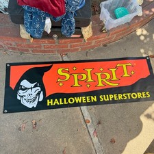 Spirit Halloween Superstores Banner – Vintage 90s/2000s Vinyl Store Display Sign picture