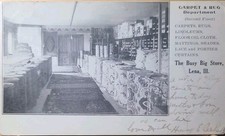 Vintage Postcard Carpet & Rug Department The Busy Big Store Lena Ill picture