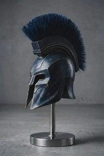 King Agamemnon Greek Warrior Helmet Replica Metal Spartan Trojan Armor Helmet picture