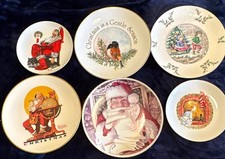 Gorham Norman Rockwell Abbey Press Vintage Christmas Porcelain Plates Lot picture