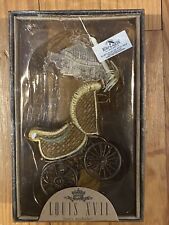 Vintage Kurt Adler Louis Nichole Victorian Baby Carriage Pram Ornament 2000 5” picture