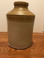 antique scottish ceramic tan beige jam jar with impressed maker's mark on side picture