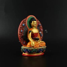 12cm Tibetn Resin Handmade Sakyamuni Bodhisattva Buddha Stetue Buddhist Ornament picture