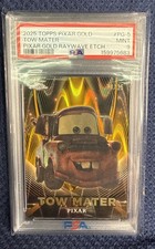 PSA 9 2025 Topps Chrome Pixar Gold Tow Mater RayWave Etch Refractor #/25 picture