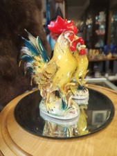 1960s Norcrest Rooster & Hen Set Of two Figurines MINT CONDITION picture
