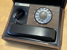 Vintage GTE Telephone Dial Wood Box Executive Desk Phone Not Tested picture
