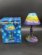 Vtg Spencers Gifts Dolphin Desk Lamp Fimo Polymer Clay Candle Holder Rare Box picture