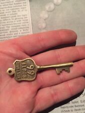 Route 66 Collector Key Cast Iron METAL Ornate Brass Finish Skeleton American WOW picture