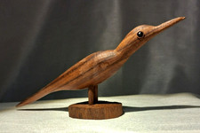VTG Hand Carved Wooden Shorebird Sculpture, MCM picture