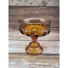 Vintage amber Indiana Glass Kings Crown compote picture