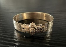 Antique Small Adjustable Gold-Tone Christian Bracelet – Child’s Faith Jewelry picture
