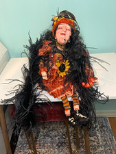Whimsical Halloween Witch Shelf Sitter Doll 24