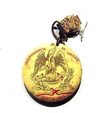 Vtg Mexican Independence 1910 Badge Eagle Los Angeles Hoefgee USA picture